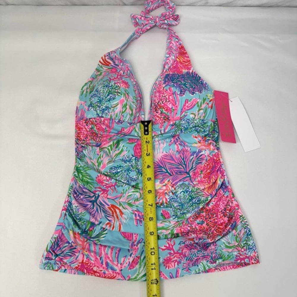 NEW Lilly Pulitzer Bliss Halter Tankini Top Celestial Blue Cay to Heart Sz 4 - Picture 10 of 16